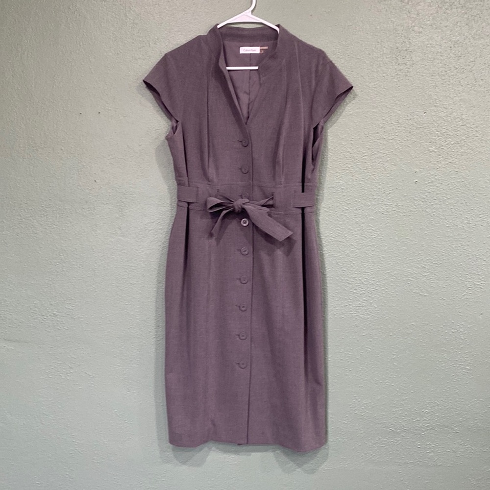 Calvin Klein Gray Button Up Dress